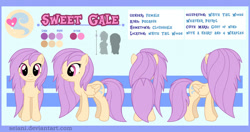 Size: 800x422 | Tagged: safe, artist:seiani, oc, oc:sweet gale, pegasus, pony, female, mare, reference sheet, solo