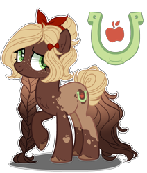 Size: 2200x2600 | Tagged: safe, artist:gihhbloonde, oc, earth pony, pony, female, mare, offspring, parent:applejack, parent:caramel, parents:carajack, simple background, solo, transparent background