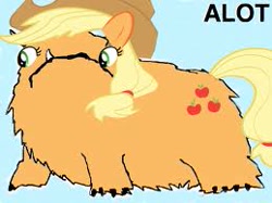 Size: 259x194 | Tagged: safe, artist:loopylung, derpibooru import, applejack, alot, solo, species swap, wat