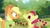 Size: 1920x1080 | Tagged: safe, derpibooru import, screencap, apple bloom, applejack, earth pony, pony, going to seed, apple, apple tree, fence, food, saddle bag, tree