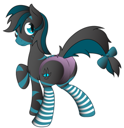 Size: 827x854 | Tagged: safe, artist:theironheart, oc, oc only, oc:zh3sh1re, earth pony, pony, base used, clothes, crossdressing, earth pony oc, male, panties, raised hoof, simple background, socks, solo, stallion, striped socks, transparent background, underwear