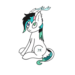 Size: 1500x1500 | Tagged: safe, artist:chelsea1901, oc, oc:vicky, pony, female, multiple horns, other species, simple background, sitting, transparent background