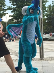 Size: 3024x4032 | Tagged: safe, photographer:sintakhra, princess ember, human, clothes, cosplay, costume, fursuit, galacon, irl, irl human, photo, pointing