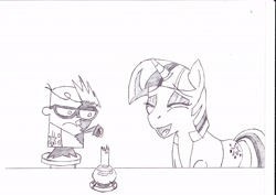 Size: 3508x2481 | Tagged: artist needed, safe, twilight sparkle, /mlp/, crossover, dexter, dexter's laboratory, drawthread