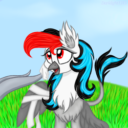 Size: 768x768 | Tagged: safe, artist:darklight1315, oc, oc:darklight kvass, griffon, solo