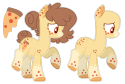 Size: 1462x980 | Tagged: safe, artist:luqella, oc, oc:candied pizza, food pony, original species, pizza pony, bald, base used, female, pizza, simple background, solo, transparent background