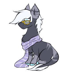 Size: 900x900 | Tagged: safe, artist:spacygalaxy, oc, oc only, animated, clothes, colored hooves, gif, glasses, leonine tail, male, scarf, simple background, solo, stallion, transparent background, unshorn fetlocks