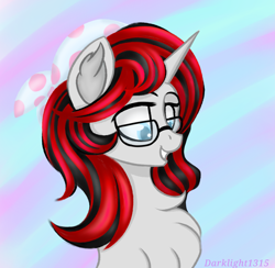 Size: 2997x2920 | Tagged: safe, artist:darklight1315, oc, oc only, pony, unicorn, chest fluff, glasses, solo