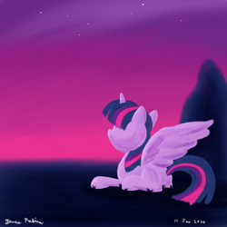 Size: 1000x1000 | Tagged: safe, artist:rockhoppr3, part of a set, twilight sparkle, twilight sparkle (alicorn), alicorn, pony, female, looking up, mare, solo, spread wings, wings