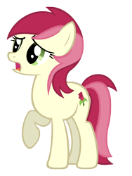 Size: 5000x6665 | Tagged: safe, artist:delectablecoffee, roseluck, earth pony, pony, absurd resolution, female, mare, open mouth, raised hoof, simple background, solo, transparent background, upset, vector