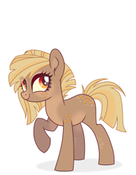 Size: 1280x1647 | Tagged: safe, alternate version, artist:syriskater, oc, oc only, oc:patty (ice1517), earth pony, pony, coat markings, female, freckles, heart eyes, mare, raised hoof, simple background, solo, transparent background, wingding eyes