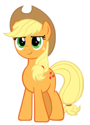 Size: 2000x2782 | Tagged: safe, artist:takua770, derpibooru import, applejack, earth pony, pony, female, high res, mare, simple background, smiling, solo, transparent background, vector