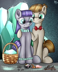 Size: 1462x1814 | Tagged: safe, artist:appleneedle, boulder (pet), maud pie, mudbriar, earth pony, pony, the maud couple, art, brony, cargo ship, couple, digital art, drawing, female, hearts and hooves day, holiday, love, male, marriage, maudbriar, romantic, ship, shipping, stick and stone, straight, twiggy (pet), valentine, valentine's day, wedding