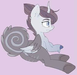 Size: 1403x1370 | Tagged: safe, artist:cuymmmmm, oc, oc only, oc:puff puff, pegasus, pony, butt, horns