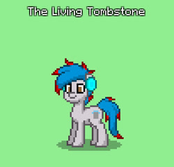 Size: 311x298 | Tagged: safe, oc, oc only, oc:the living tombstone, earth pony, pony, male, pixel art, pony town, screenshots, simple background, solo, stallion