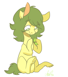 Size: 500x568 | Tagged: safe, artist:laceymod, oc, oc:invidia, earth pony, pony, female, mare, plant, solo