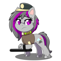 Size: 4093x4093 | Tagged: safe, artist:jcosneverexisted, oc, oc only, oc:ashley skys, pony, my little pony: pony life, clothes, female, mare, officer, solo, unshorn fetlocks