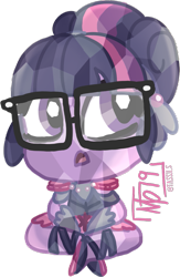 Size: 749x1146 | Tagged: safe, artist:tassji-s, sci-twi, twilight sparkle, equestria girls, chibi, simple background, solo, transparent background