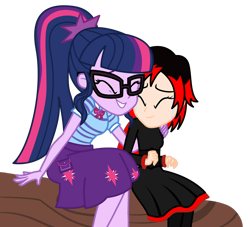 Size: 1600x1451 | Tagged: safe, artist:cherylblackberrychan, artist:lhenao, sci-twi, twilight sparkle, equestria girls, barely eqg related, base used, crossover, equestria girls-ified, ruby rose, rwby, simple background, transparent background
