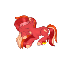 Size: 1000x1000 | Tagged: safe, oc, oc:sunstar, earth pony, pony, body markings, female, mare, sleeping, solo, sparkles