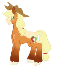 Size: 716x740 | Tagged: safe, artist:ask-pinkie-polkadot-pie, applejack, earth pony, pony, alternate design, colored hooves, simple background, solo, transparent background, tumblr:ask-pinkie-polkadot-pie