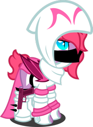 Size: 1280x1750 | Tagged: safe, artist:fletcherthehuntress, oc, oc:kyn malice, bat pony, pony, clothes, mask, simple background, solo, transparent background