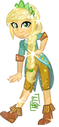 Size: 663x1429 | Tagged: safe, artist:tassji-s, applejack, equestria girls, crystallized, simple background, solo, transparent background