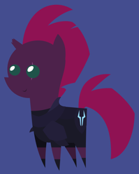 Size: 5016x6312 | Tagged: safe, artist:egor418, tempest shadow, pony, unicorn, armor, blue background, broken horn, cute, female, horn, mare, pointy ponies, simple background, solo, tempestbetes