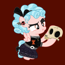 Size: 1480x1480 | Tagged: safe, artist:katya, artist:suramii, edit, cozy glow, pegasus, pony, clothes, dress, goth, makeup, skull, solo, vector