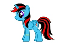 Size: 1280x768 | Tagged: safe, oc, alicorn, pony, pony creator, alicorn oc, red and black mane, simple background, white background