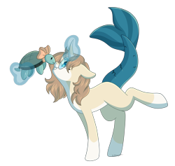 Size: 2845x2693 | Tagged: safe, artist:ohhoneybee, oc, oc:bubbles, pony, turtle, unicorn, female, fish tail, glasses, magic, mare, neck bow, nuzzling, simple background, transparent background