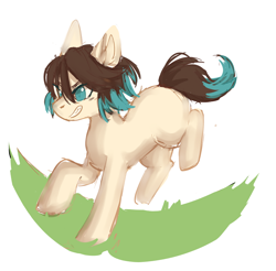 Size: 946x931 | Tagged: safe, artist:ezariel, oc, oc:mocha polo, earth pony, pony, lineless, running, sketch, solo