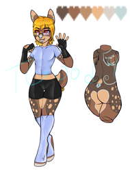 Size: 2185x2880 | Tagged: safe, artist:-censored-, oc, oc only, anthro, unguligrade anthro, base used, clothes, ear piercing, glasses, leg warmers, male, piercing, reference sheet, tattoo