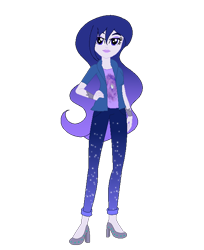 Size: 560x687 | Tagged: safe, artist:lumi-infinite64, oc, oc only, equestria girls, ethereal mane, galaxy mane, simple background, solo, transparent background