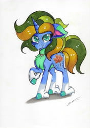 Size: 4920x6972 | Tagged: safe, artist:luxiwind, oc, oc:autumn jade, pony, unicorn, absurd resolution, female, mare, solo, traditional art, unshorn fetlocks