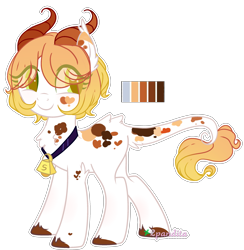 Size: 2589x2649 | Tagged: safe, artist:2pandita, oc, earth pony, pony, bell, cowbell, female, horns, mare, simple background, solo, transparent background