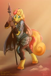 Size: 2731x4096 | Tagged: safe, artist:virgofoxx, oc, oc only, anthro, unguligrade anthro, armor, solo