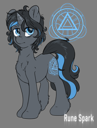 Size: 3800x5000 | Tagged: safe, artist:fluffyxai, oc, oc only, oc:rune spark, unicorn, male, solo, stallion