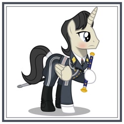 Size: 1024x1024 | Tagged: safe, artist:brony-works, alicorn, pony, clothes, luftwaffe, male, nazi germany, nazipone, simple background, solo, stallion, uniform, white background, world war ii