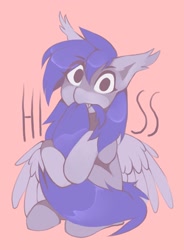 Size: 1509x2048 | Tagged: safe, artist:share dast, oc, oc:gabriel, pegasus, pony, biting, hissing, solo, tail bite