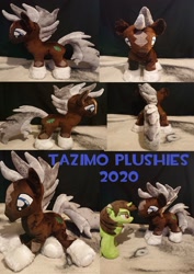 Size: 1280x1811 | Tagged: safe, artist:thepyropony, oc, oc only, oc:timber pine, earth pony, pony, blaze (coat marking), irl, male, photo, plushie, solo focus, stallion, unshorn fetlocks