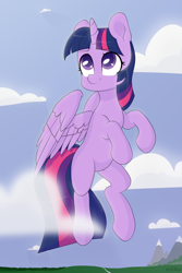 Size: 4000x6000 | Tagged: safe, artist:ev04kaa, twilight sparkle, twilight sparkle (alicorn), alicorn, pony, cloud, mountain, rcf community, river, solo