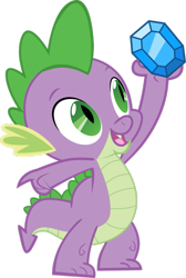 Size: 733x1089 | Tagged: artist needed, safe, spike, dragon, baby, baby dragon, gem, simple background, transparent background