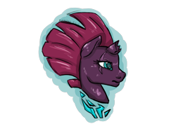 Size: 1024x724 | Tagged: safe, artist:aurasinchaser, tempest shadow, pony, bust, portrait, simple background, solo, transparent background