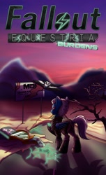 Size: 1700x2800 | Tagged: safe, artist:elmutanto, artist:lightning5trike, oc, oc:trade wind, oc:ward, pegasus, pony, fallout equestria, fallout equestria: burdens, bone, cover, skeleton, story cover