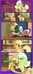 Size: 1919x4225 | Tagged: safe, artist:estories, derpibooru import, applejack, granny smith, earth pony, pony, unicorn, comic:a(pple)ffection, comic, female, sweet apple acres