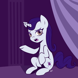 Size: 2000x2000 | Tagged: safe, artist:elzielai, moonlight raven, pony, unicorn, female, mare, open mouth, sitting, solo