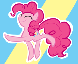 Size: 1083x889 | Tagged: safe, artist:otkurzacz, pinkie pie, earth pony, pony, abstract background, cute, diapinkes, eyes closed, female, mare, outline, smiling, solo