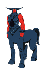 Size: 752x1313 | Tagged: safe, artist:kukurobuki, edit, lord tirek, tirac, centaur, g1, my little pony 'n friends, rescue at midnight castle, antagonist, darkened coat, edited vector, evil, golden eyes, horns, screen accurate, simple background, solo, spiked wristband, tirac's bag, transparent background, vector, wristband