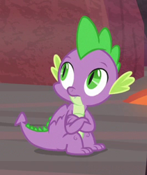 Size: 264x313 | Tagged: safe, screencap, spike, dragon, sweet and smoky, claws, cropped, male, solo, tail, winged spike, wings